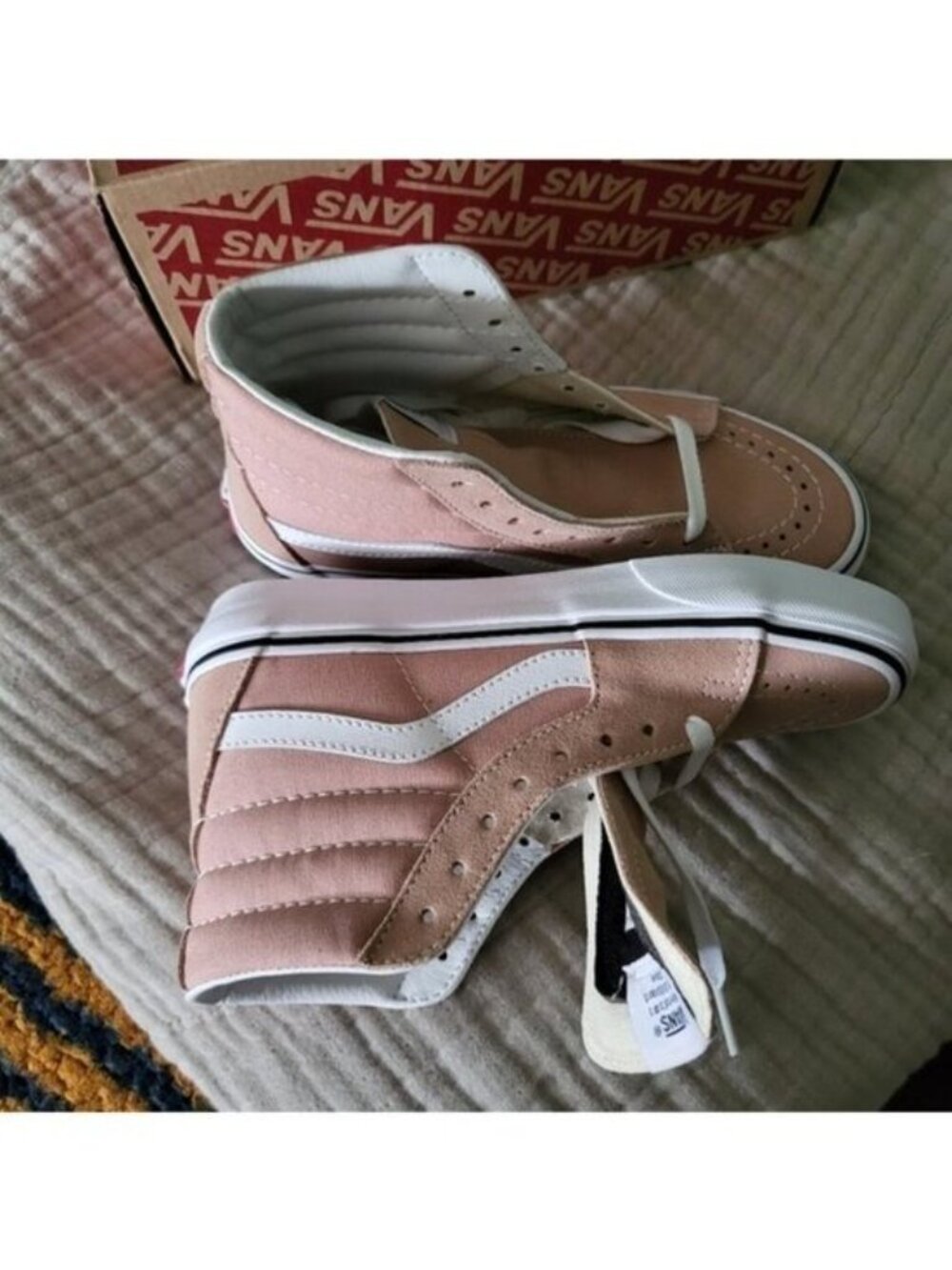 Vans Sk8 Hi Classic Women Size 5 Mahogany Rose and True White 0826 - Picture 7 of 9
